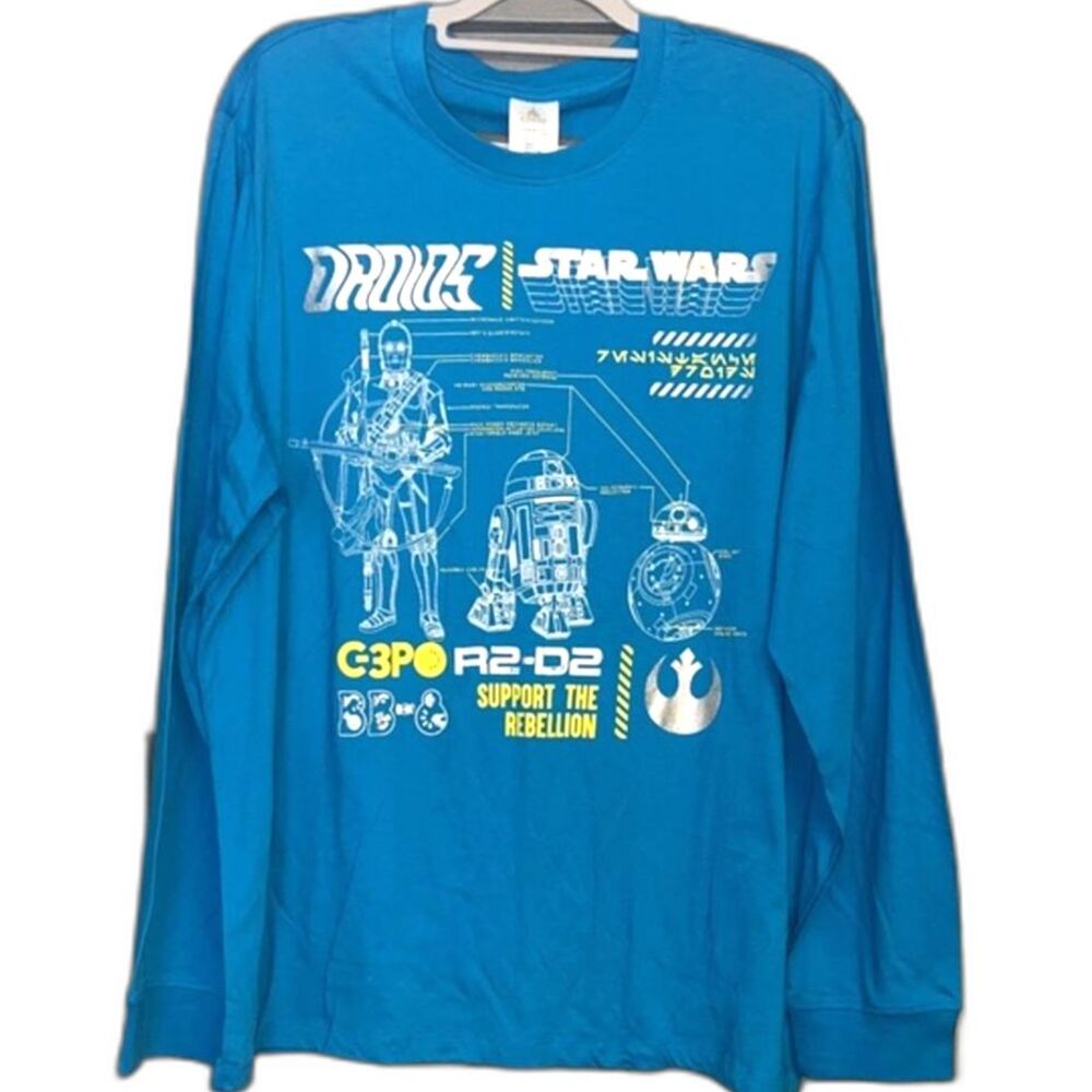 Disney Star Wars SZ XL Men"s Blue Long Sleeve Tee, NWOT, #Disney #starwars